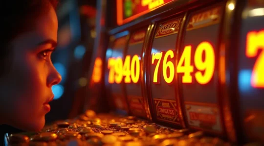 Visualisation du rêve de gain transformateur avec machine à sous jackpot progressif et symboles de richesse