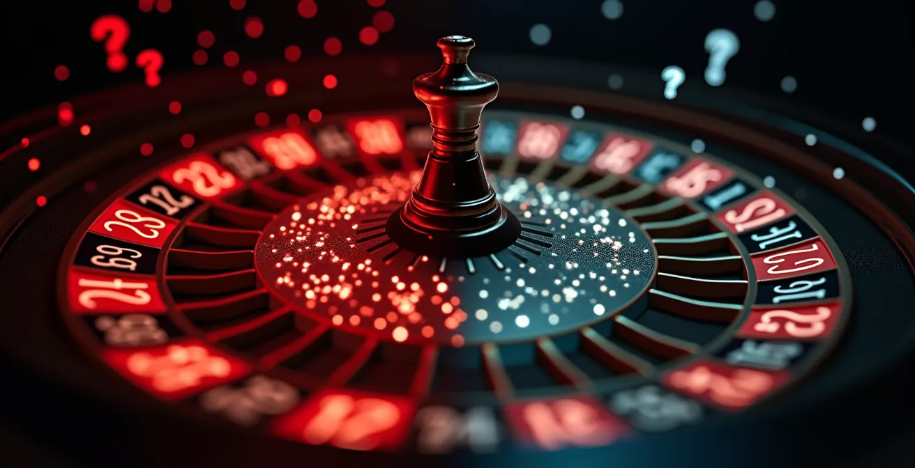 Illustration montrant le contraste entre la perception humaine des séries et la réalité statistique du hasard.