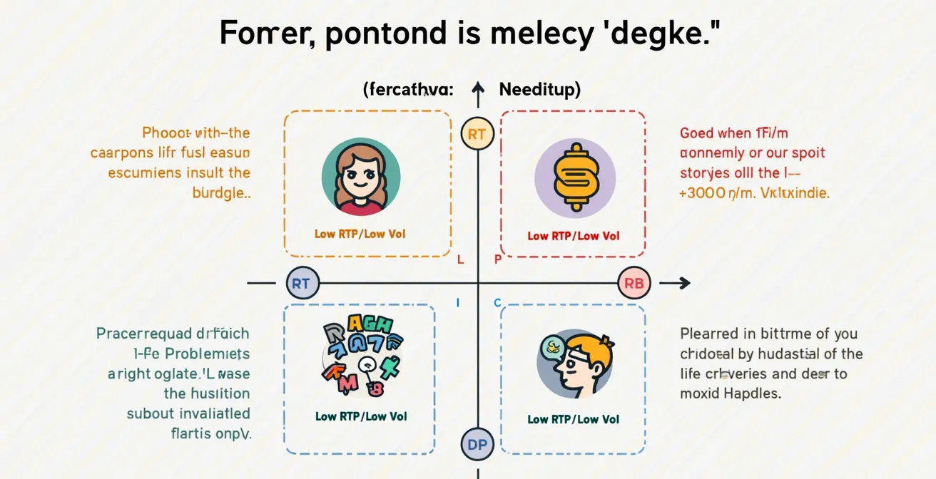 Matrice de décision montrant quatre profils de joueurs selon le RTP et la volatilité
